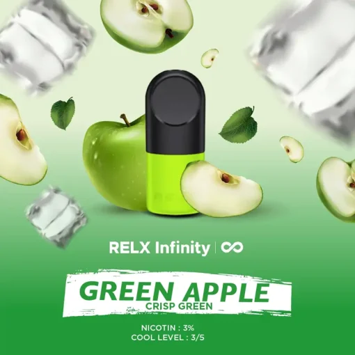 infinity pod แอปเปิ้ลเขียว Relx พอตบุหรี่ไฟฟ้า